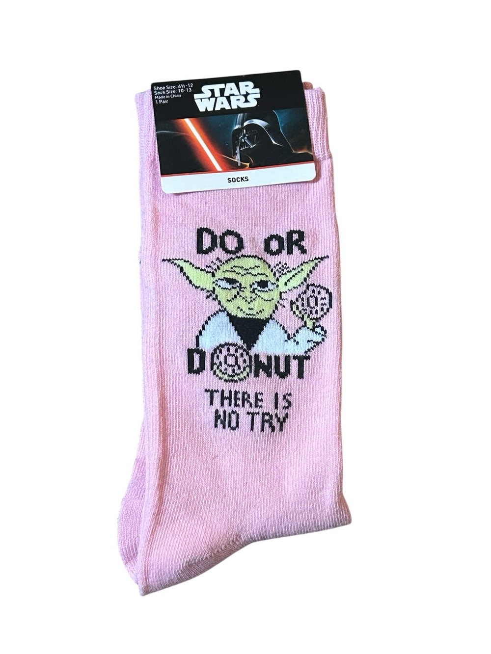 Star Wars Pink Yoda 'Do or Donut' Novelty Socks